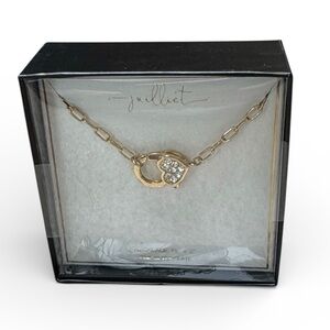 Juilliet | Gold Tone Heart Lock Necklace